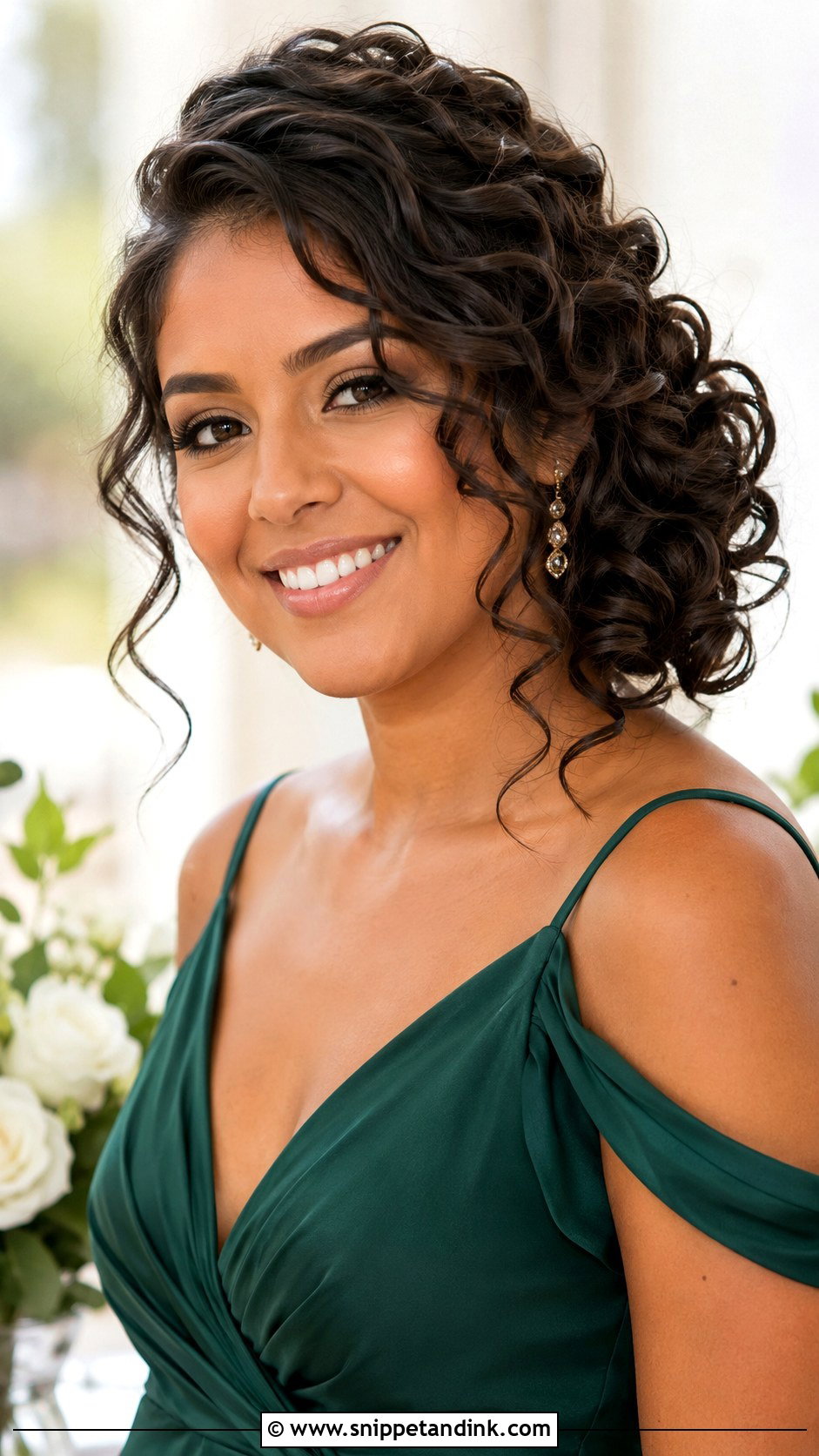 Side Swept Curly Bridesmaid Hairstyle - Snippet and Ink - 20 Bridesmaid Hairstyles Side Swept