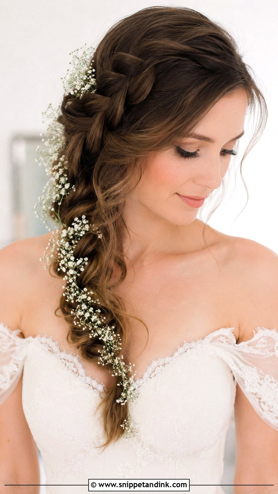 Side Swept Dutch Braid Bridal Look - Snippet and Ink - 20 How to Duch Bride Hair Ideas