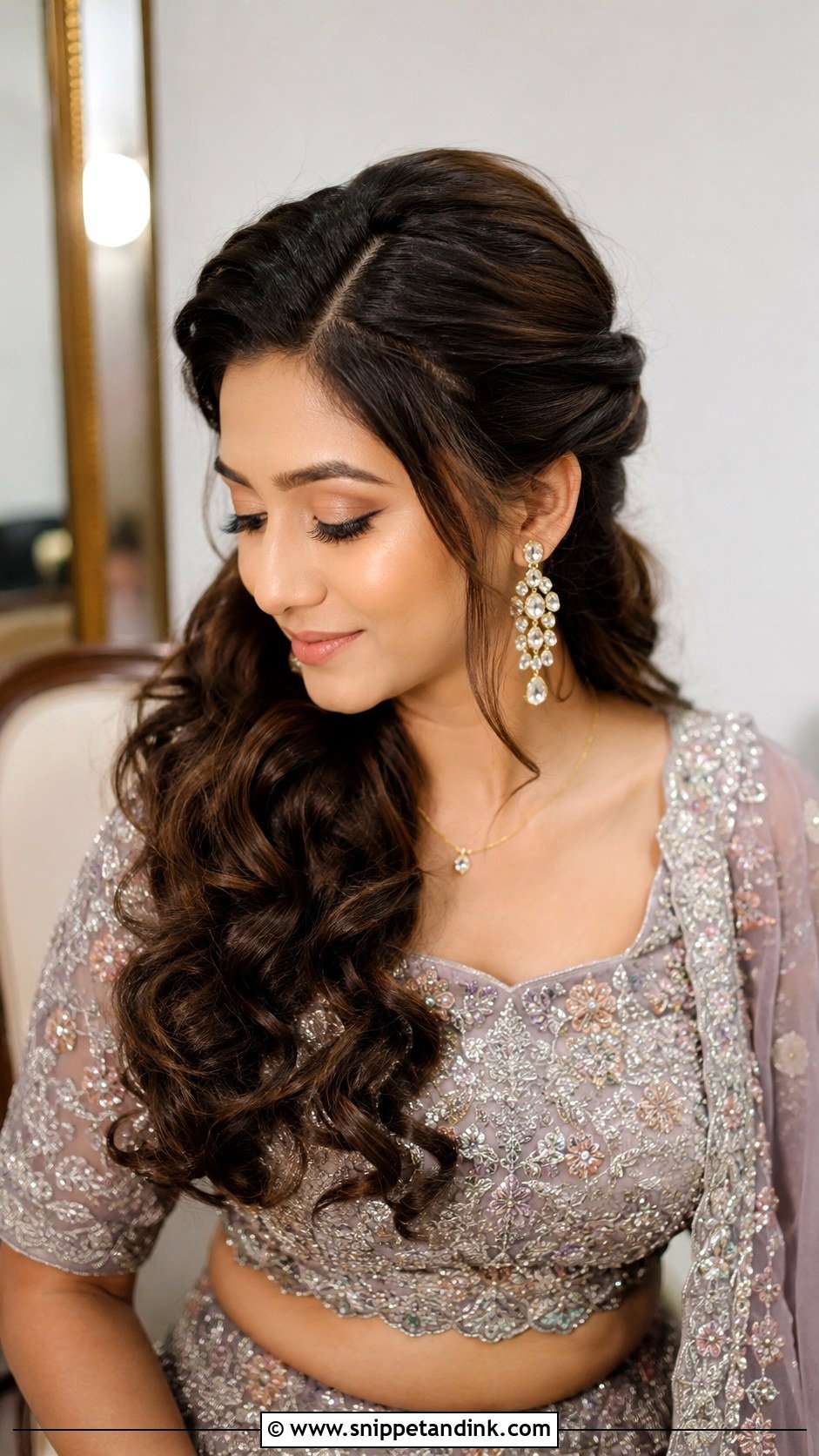 Side Swept Engagement Open Hairstyle - Snippet and Ink - 20 Engagement Open Hairstyles