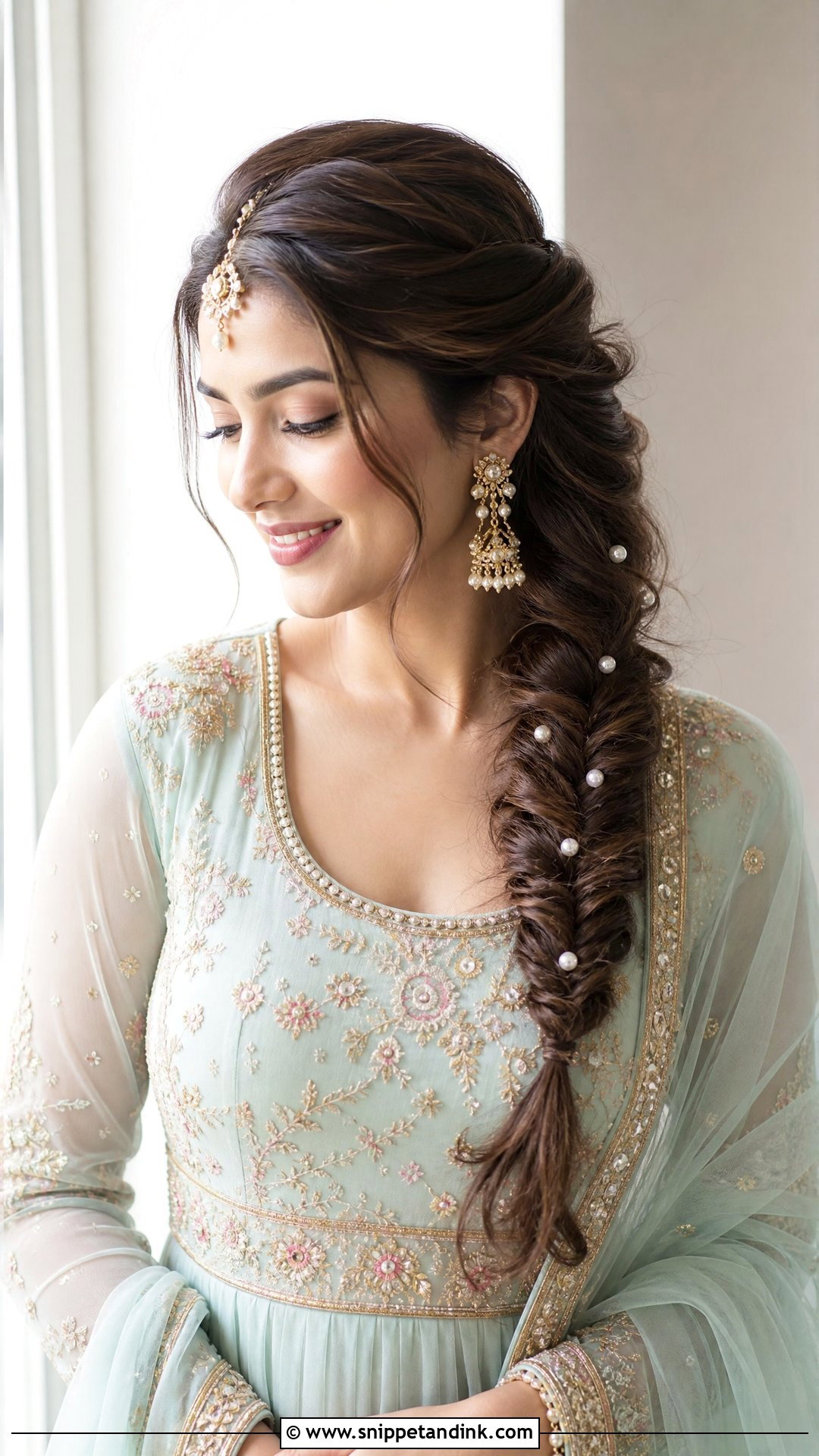Side Swept Fishtail Braid - Snippet and Ink - 20 Fishtail Braid Hairstyles Indian Wedding