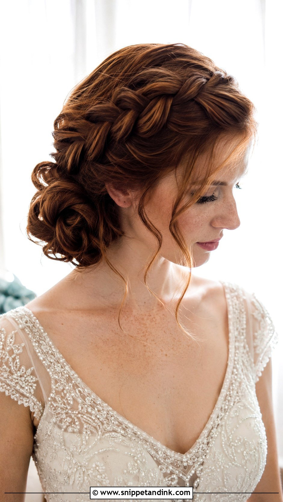 Side Swept French Braid - Snippet and Ink - 20 French Braid Wedding Hairstyles