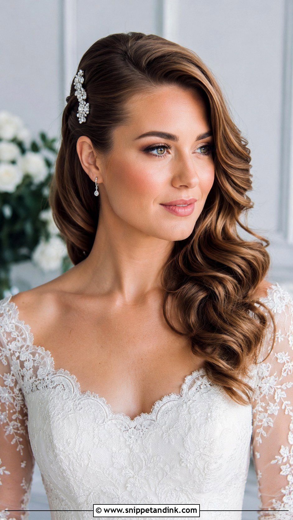 Side Swept Front Hair for Wedding - Snippet and Ink - 30 Front Hair Styles for Wedding