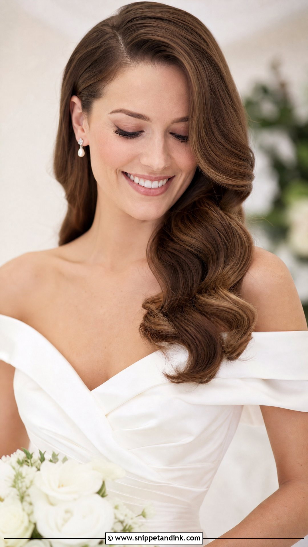 Side Swept Glam Waves - Snippet and Ink - 30 Glam Waves Wedding Hair