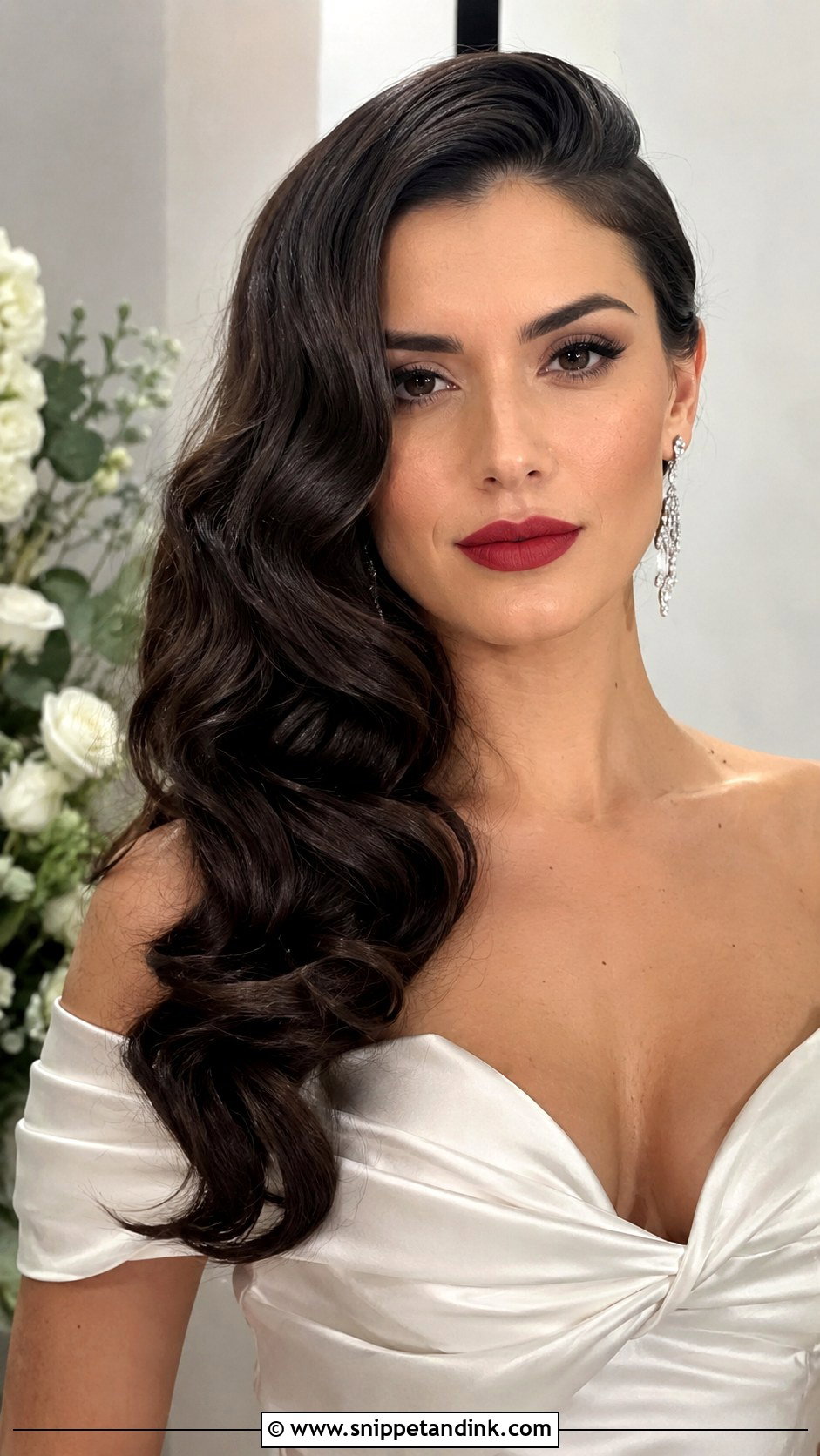 Side Swept Glamorous Hollywood Waves - Snippet and Ink - 20 Side Swept Wedding Hairstyles