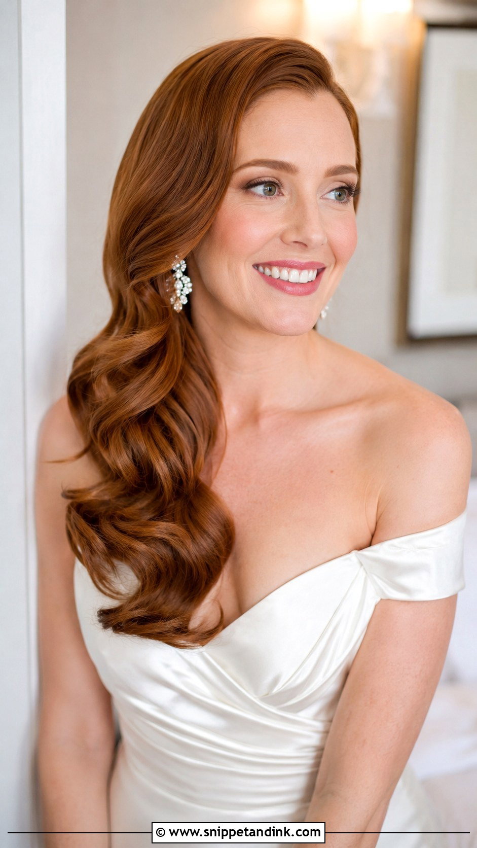 Side Swept Glamour Waves - Snippet and Ink - 25 Old Hollywood Wedding Hair Ideas