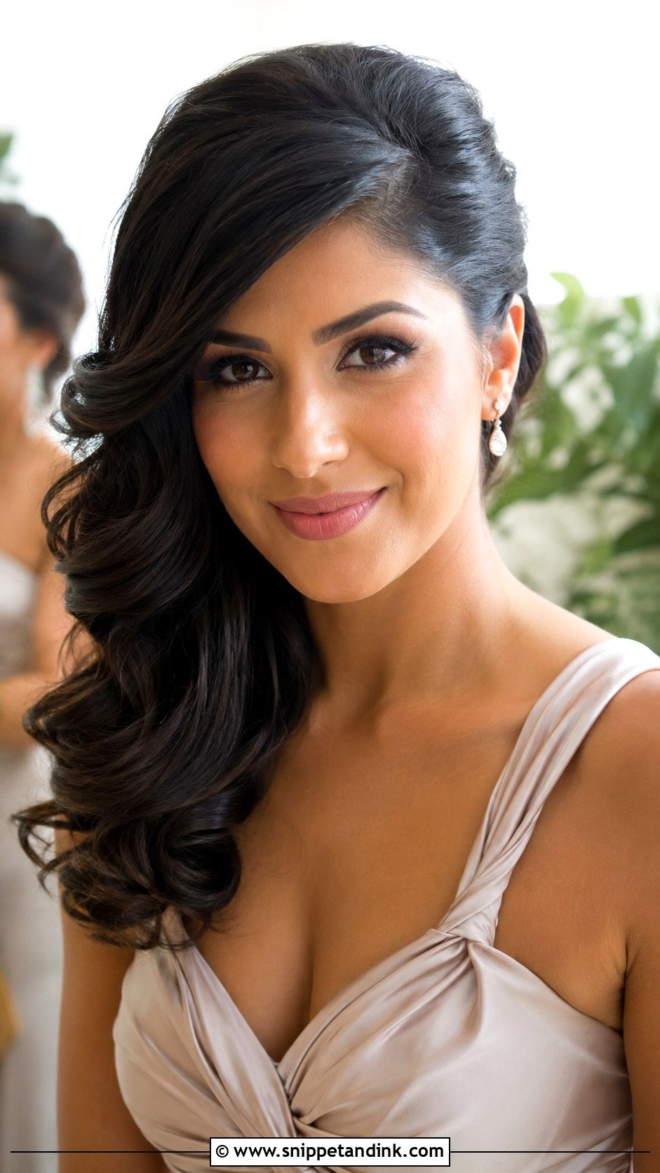 Side Swept Hair Down Bridesmaid - Snippet and Ink - 25 Hair Down Bridesmaid Styles