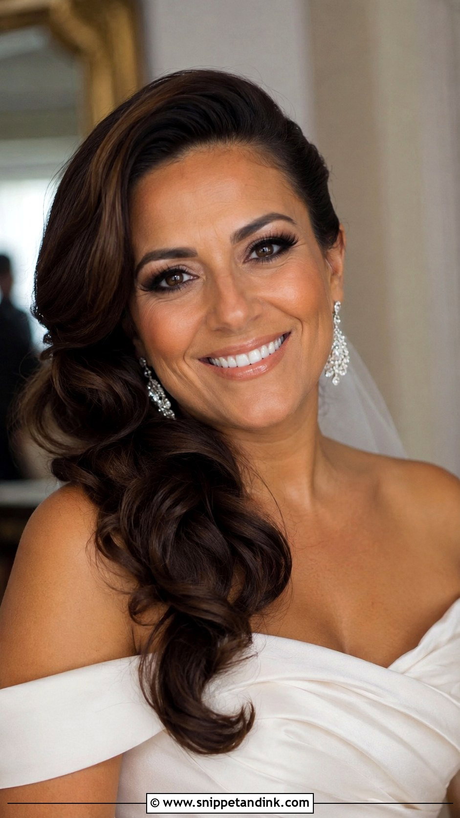 Side Swept Hair For Older Bride - Snippet and Ink - 15 Older Bride Hairstyles
