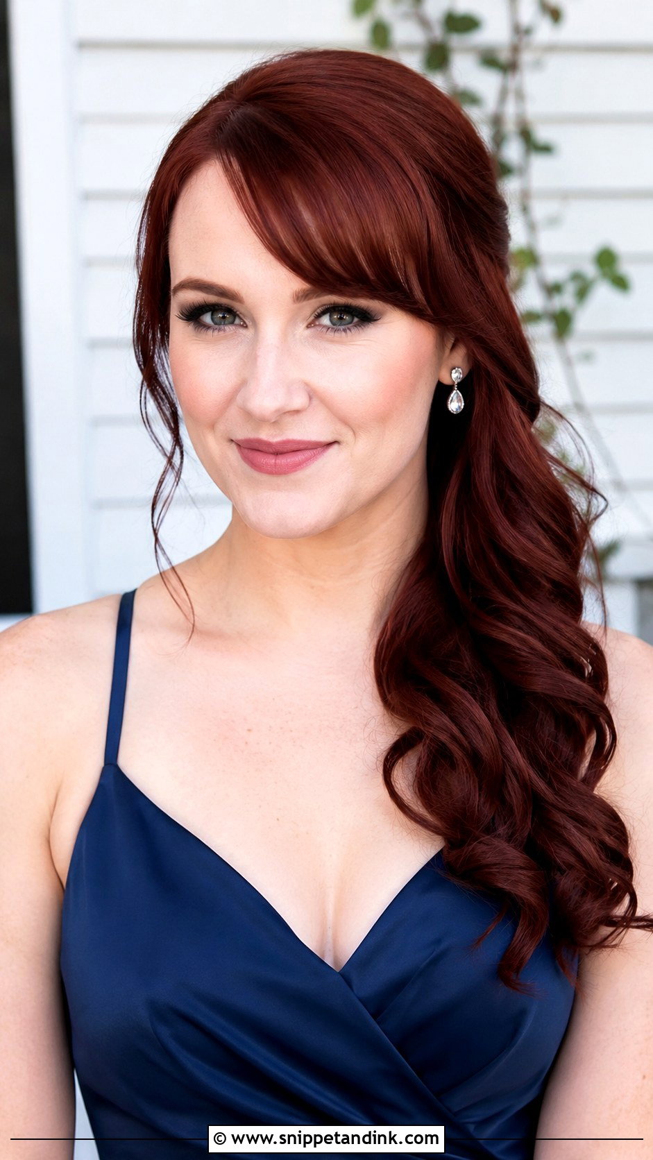 Side Swept Hair With Side Bangs Bridesmaid Hair - Snippet and Ink - 20 Bridesmaid Hair Side Swept Ideas