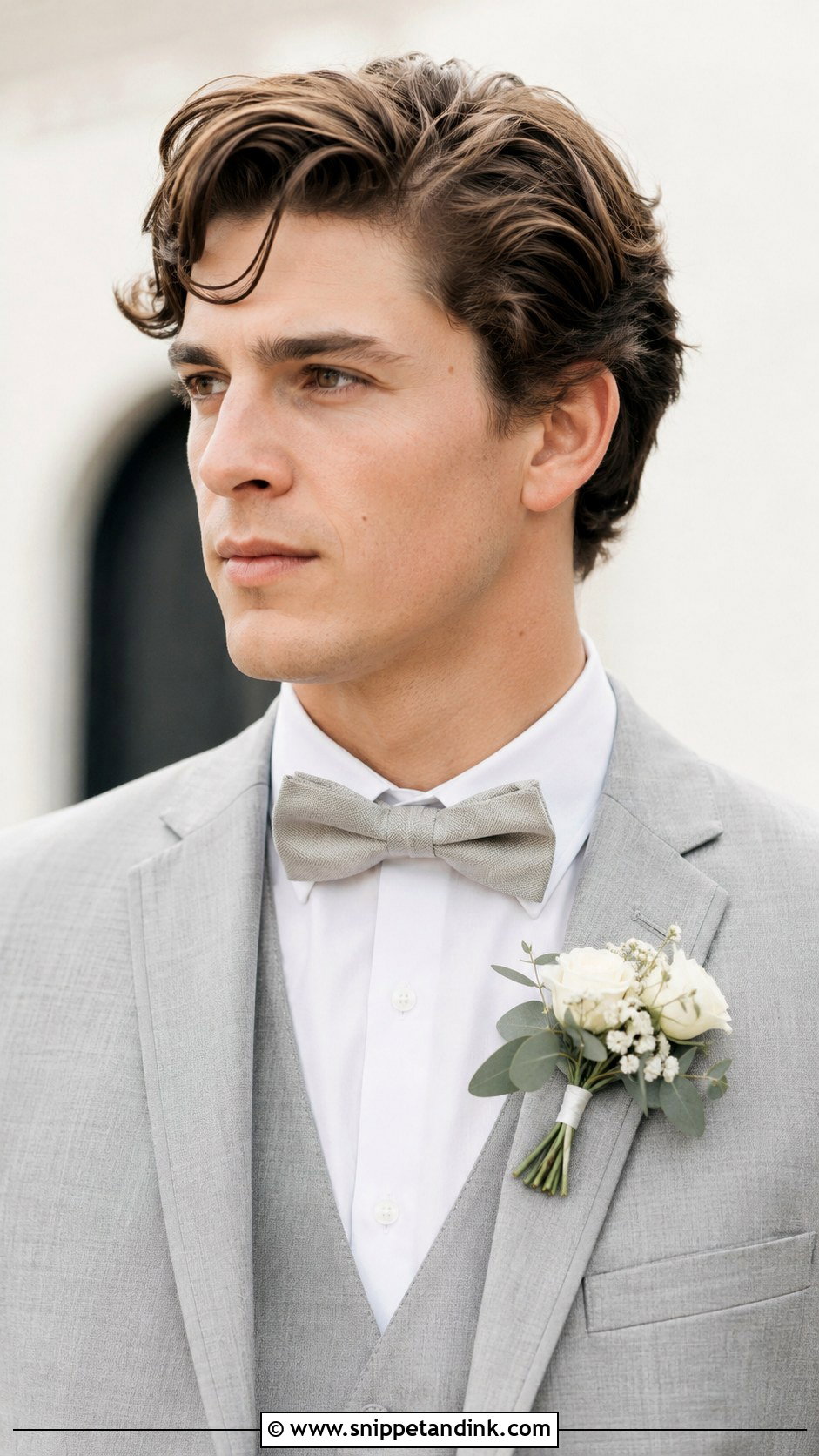 Side Swept Hairstyle for Grooms - Snippet and Ink - 25 Wedding Hairstyles Men