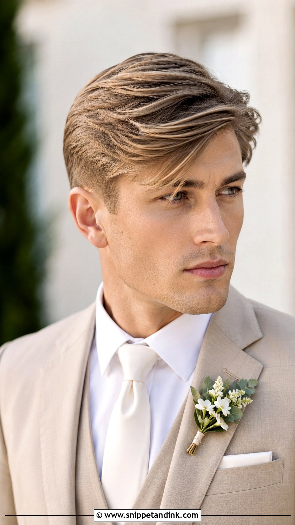 Side Swept Hairstyle for Grooms - Snippet and Ink - 25 Groom Hairstyle Men Ideas