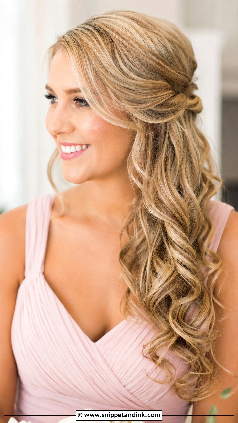 Side Swept Half Up Bridesmaid Hair - Snippet and Ink - 20 Bridesmaid Hair Side Swept Ideas