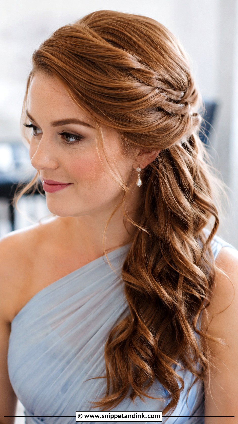 Side Swept Half Up Bridesmaid Hairstyle - Snippet and Ink - 20 Bridesmaid Hairstyles Side Swept