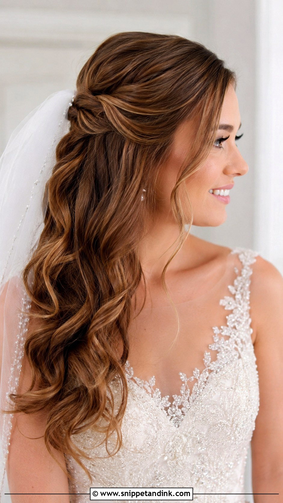 Side Swept Half Up Half Down - Snippet and Ink - 20 Side Swept Wedding Hairstyles
