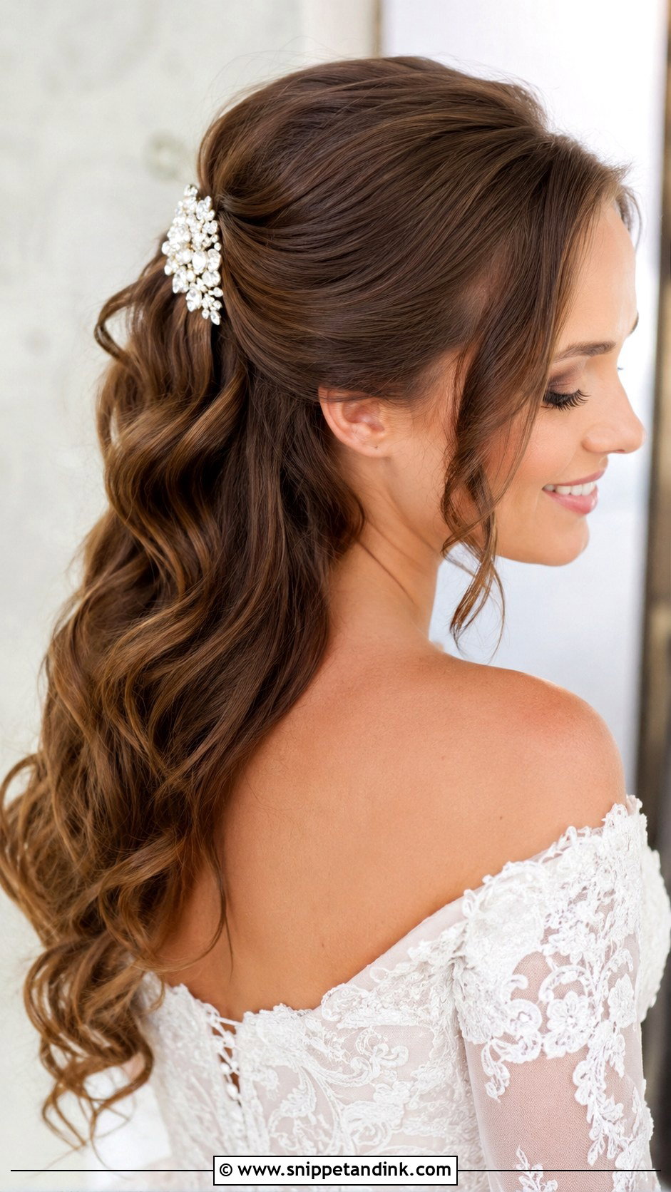 Side Swept Half Up Half Down - Snippet and Ink - 30 Side Wedding Hairstyles
