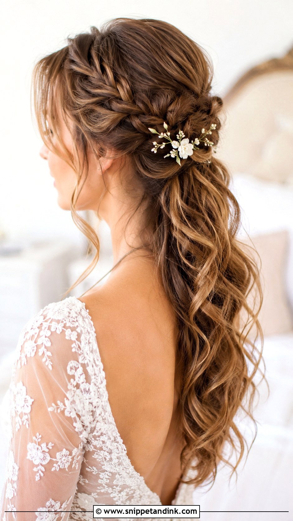 Side Swept Half Up With Braids - Snippet and Ink - 30 Side Wedding Hairstyles