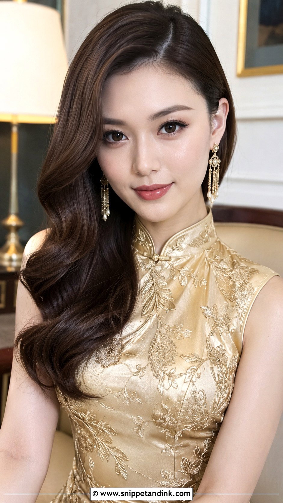 Side Swept Hollywood Waves - Snippet and Ink - 20 Sangjit Hairstyle Ideas