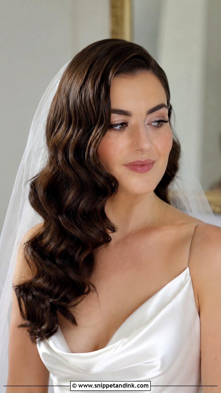 Side Swept Hollywood Waves - Snippet and Ink - 20 Bridal Hair Side Swept Ideas