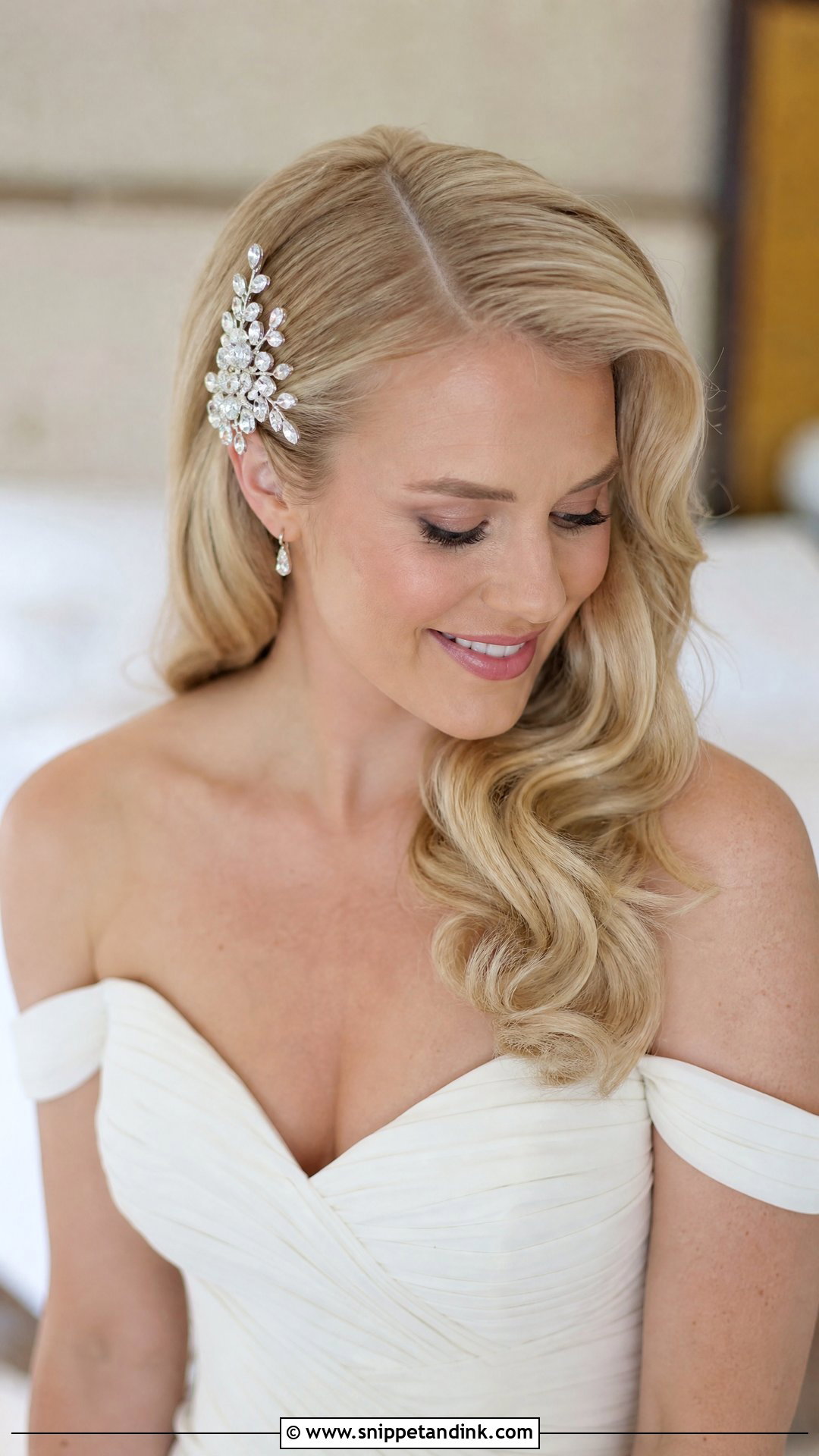 Side Swept Hollywood Waves - Snippet and Ink - 20 Hollywood Waves Wedding Hair