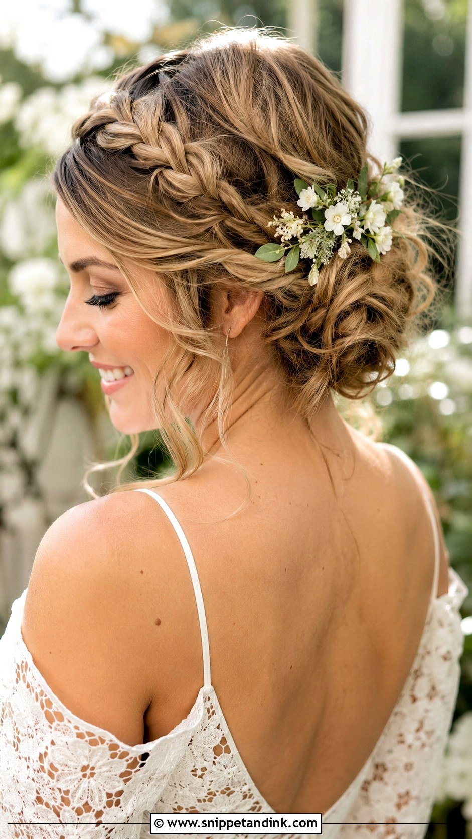 Side Swept Loose Updo With Braids - Snippet and Ink - 25 Side Sweep Wedding Hair Ideas