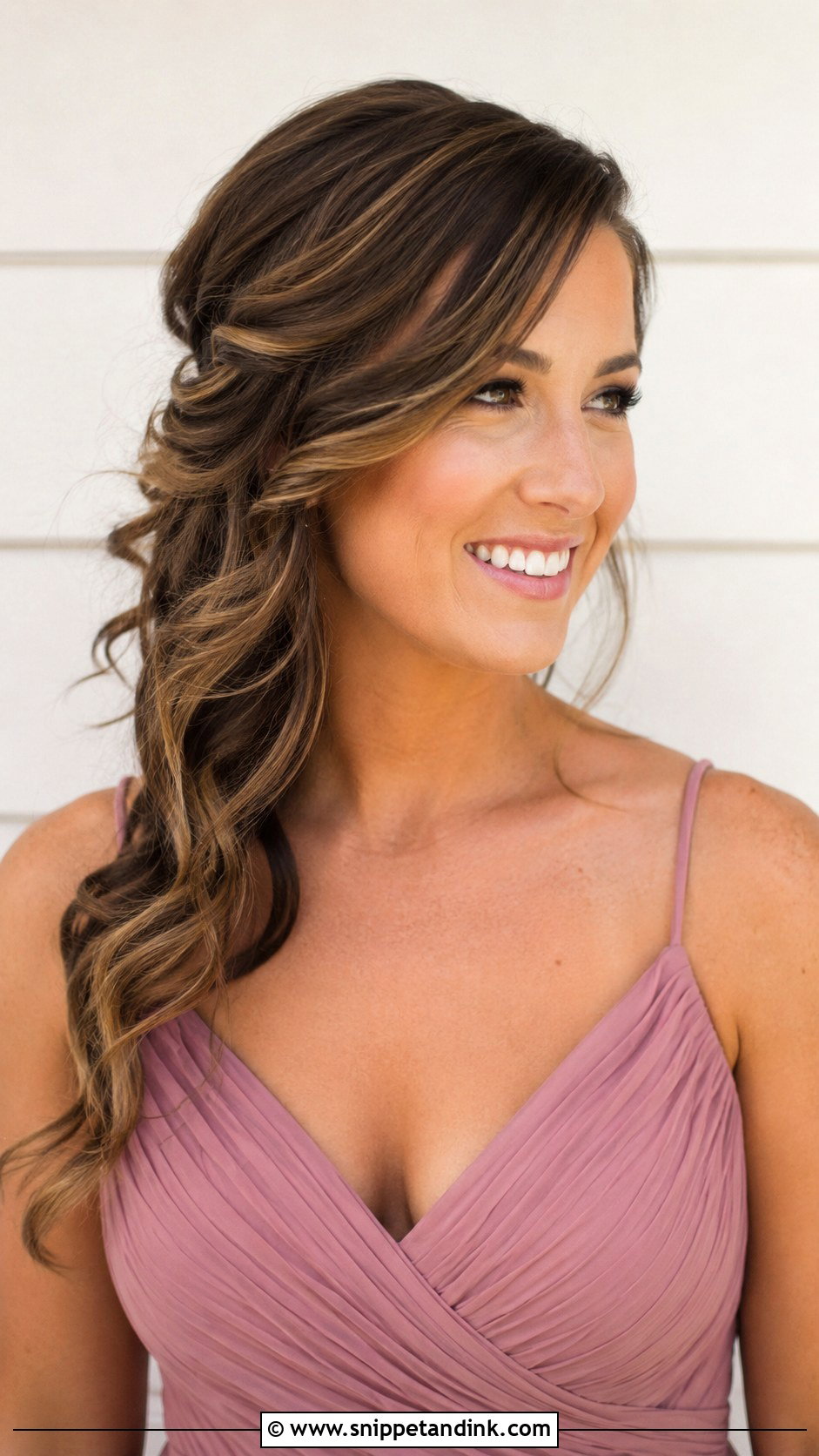 Side Swept Loose Waves Bridesmaid Hairstyle - Snippet and Ink - 20 Bridesmaid Hairstyles Side Swept
