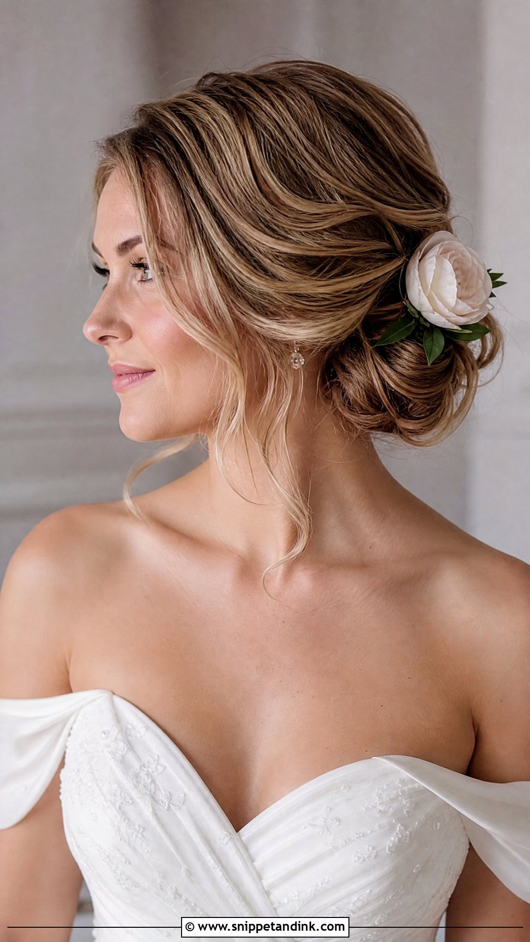 Side Swept Low Updo - Snippet and Ink - 20 Easy Bridal Updo Ideas