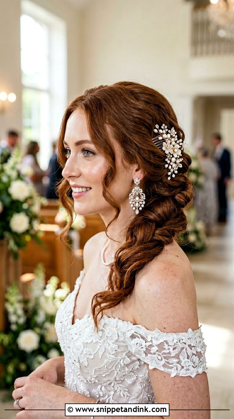 Side Swept Low Updo - Snippet and Ink - 20 Bridal Hair Do Ideas