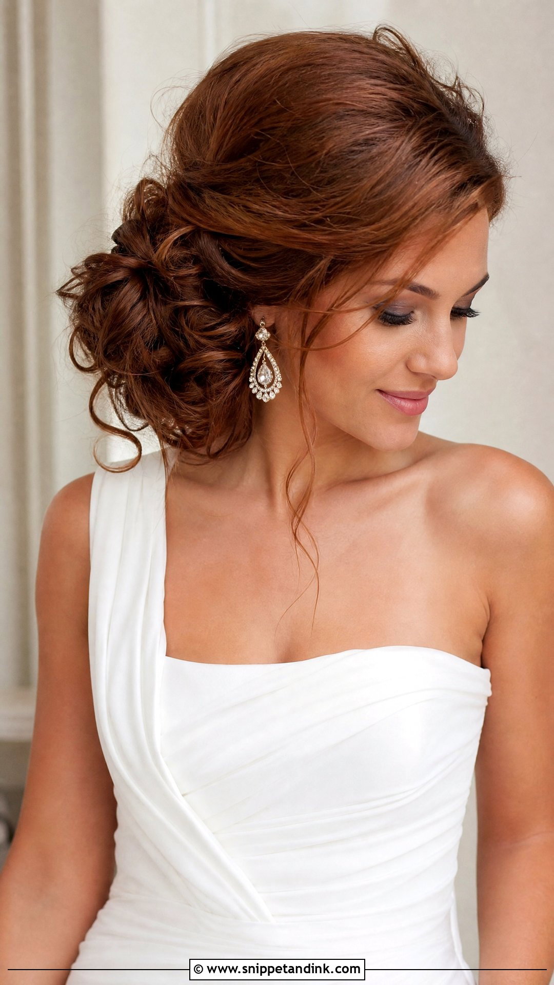 Side Swept Messy Bun - Snippet and Ink - 20 Messy Bridal Bun Ideas