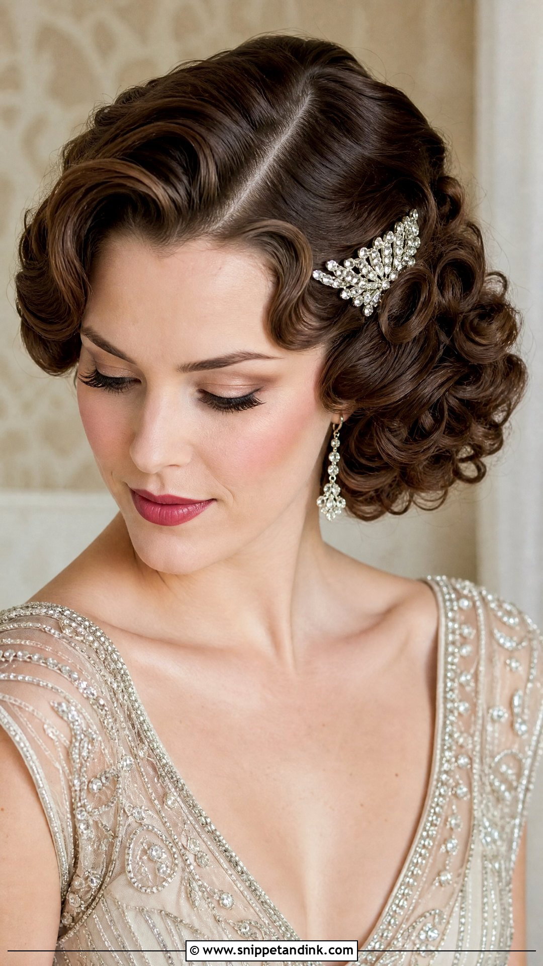 Side Swept Pinned Curls Vintage Wedding - Snippet and Ink - 20 Sideswept Wedding Hair Ideas
