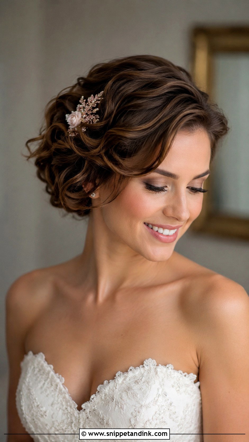 Side Swept Pixie with Soft Waves - Snippet and Ink - 20 Hair Styles for Short Hair Wedding Ideas
