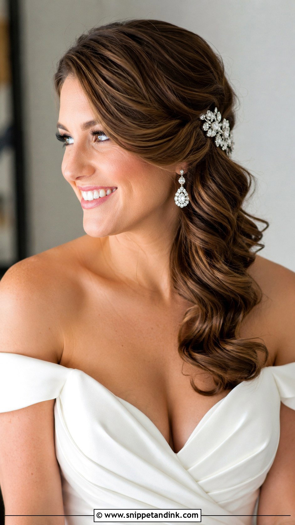 Side Swept Ponytail Bridal Hairstyle - Snippet and Ink - 20 Pony Updo Wedding Ideas