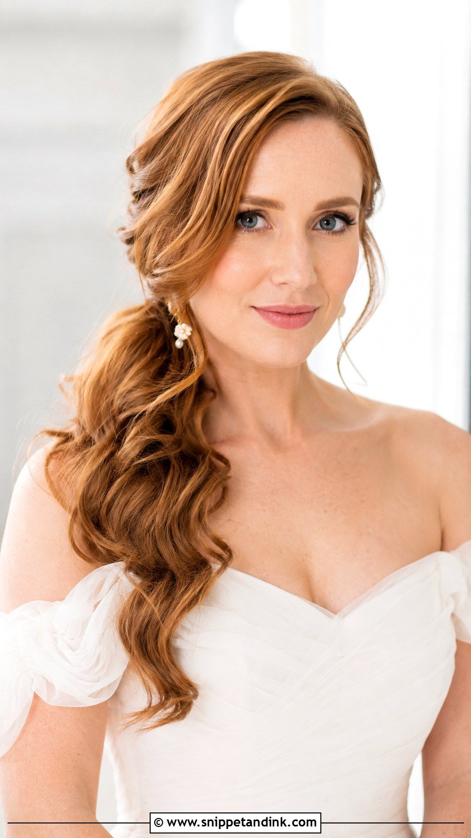 Side Swept Ponytail Wedding Style - Snippet and Ink - 20 Pony Wedding Hairstyles