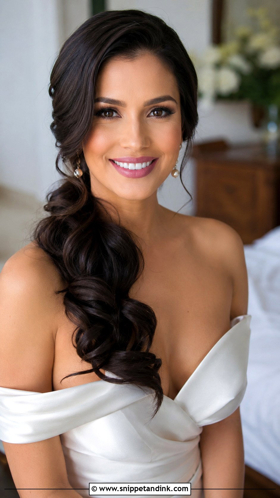 Side Swept Ponytail for Weddings - Snippet and Ink - 30 Ponytail Wedding Hairstyles