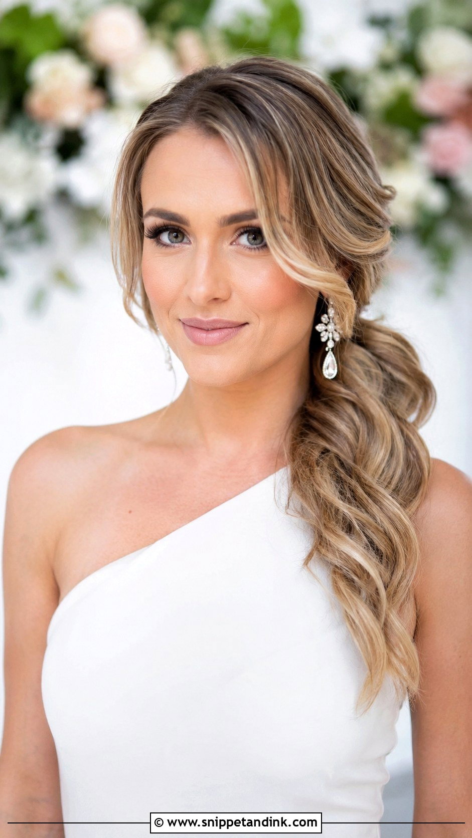 Side Swept Ponytail for Weddings - Snippet and Ink - 30 Pony Tailed Wedding Hairstyle Ideas