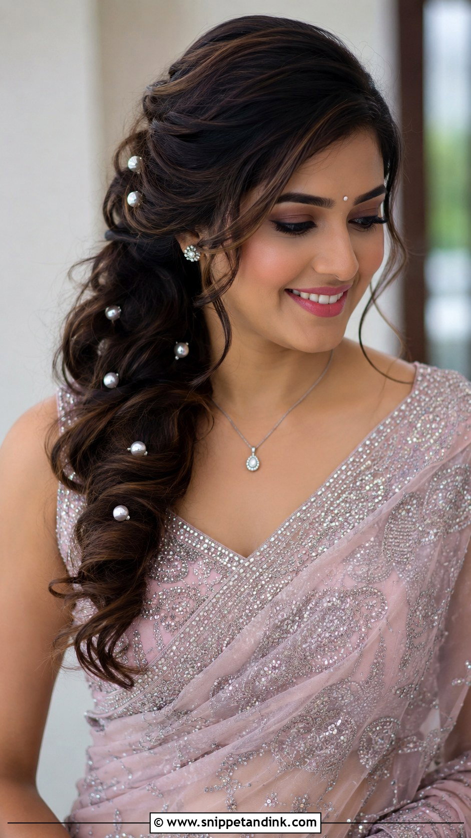 Side Swept Ponytail - Snippet and Ink - 20 Indian Wedding Ponytail Hairstyles