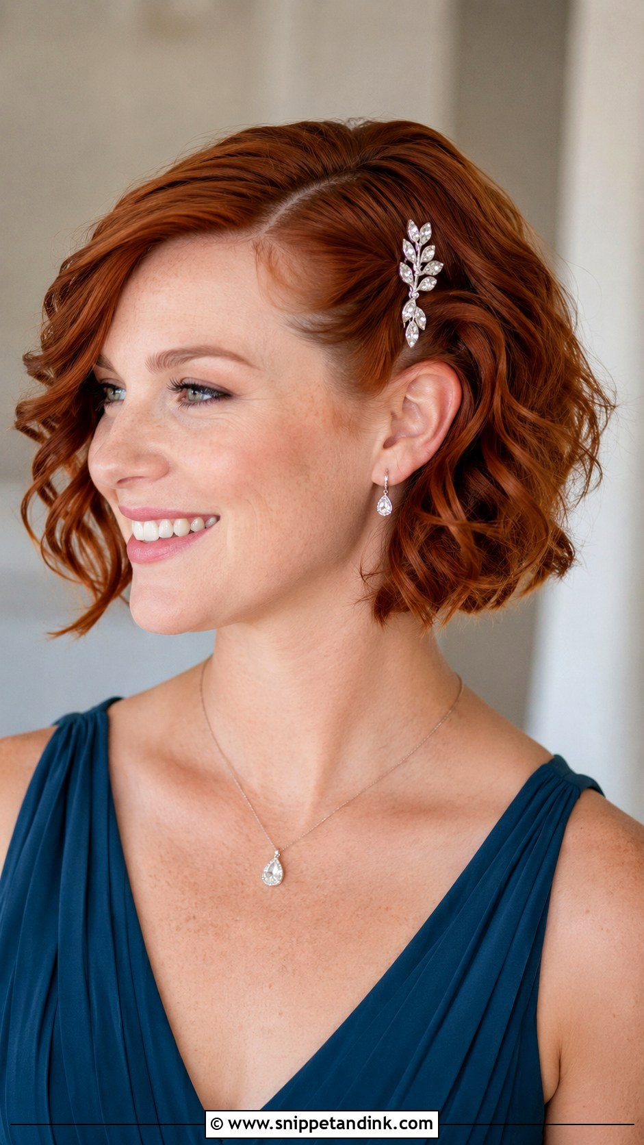 Side Swept Short Hair Bridesmaid Hairstyle - Snippet and Ink - 20 Bridesmaid Hairstyles Side Swept