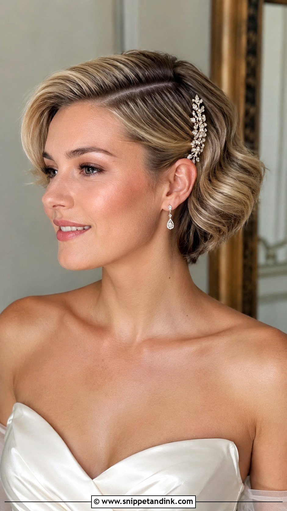 Side Swept Short Hair - Snippet and Ink - 25 Hairstyles for Short Hair for Wedding