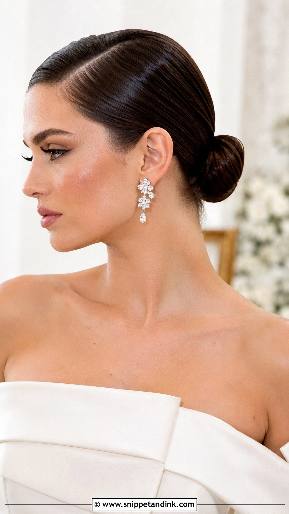 Side Swept Sleek Bun - Snippet and Ink - 30 Side Wedding Hairstyles