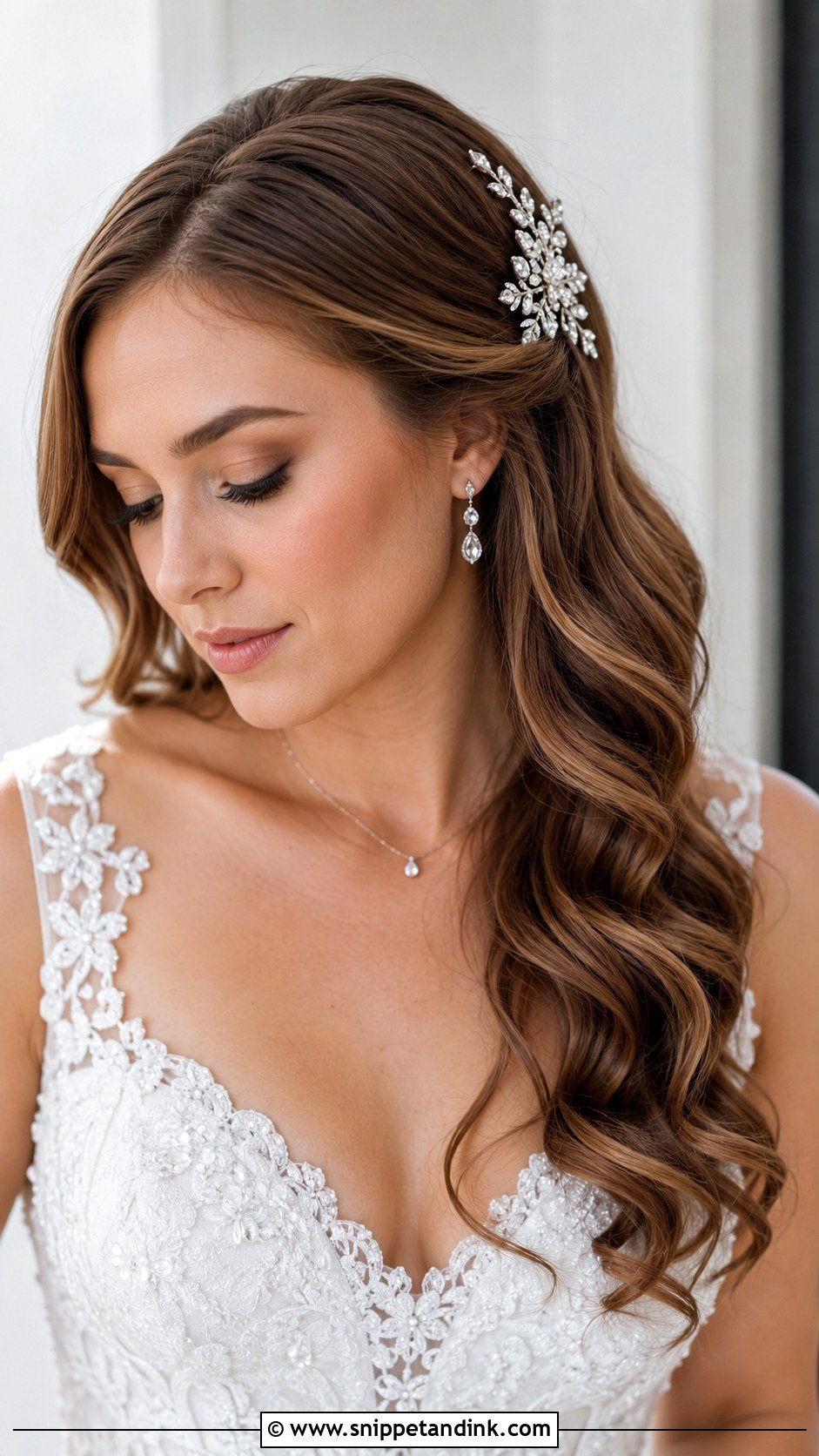Side Swept Soft Waves - Snippet and Ink - 20 One Side Up Wedding Hair Ideas