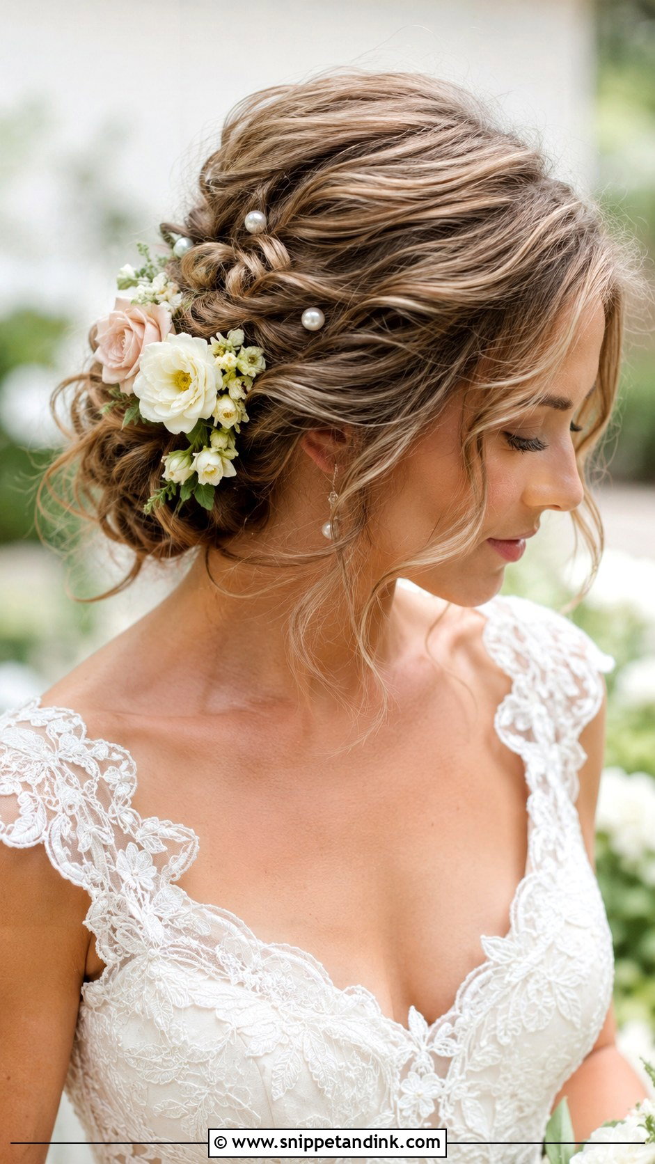 Side Swept Textured Low Updo - Snippet and Ink - 30 Side Wedding Hairstyles