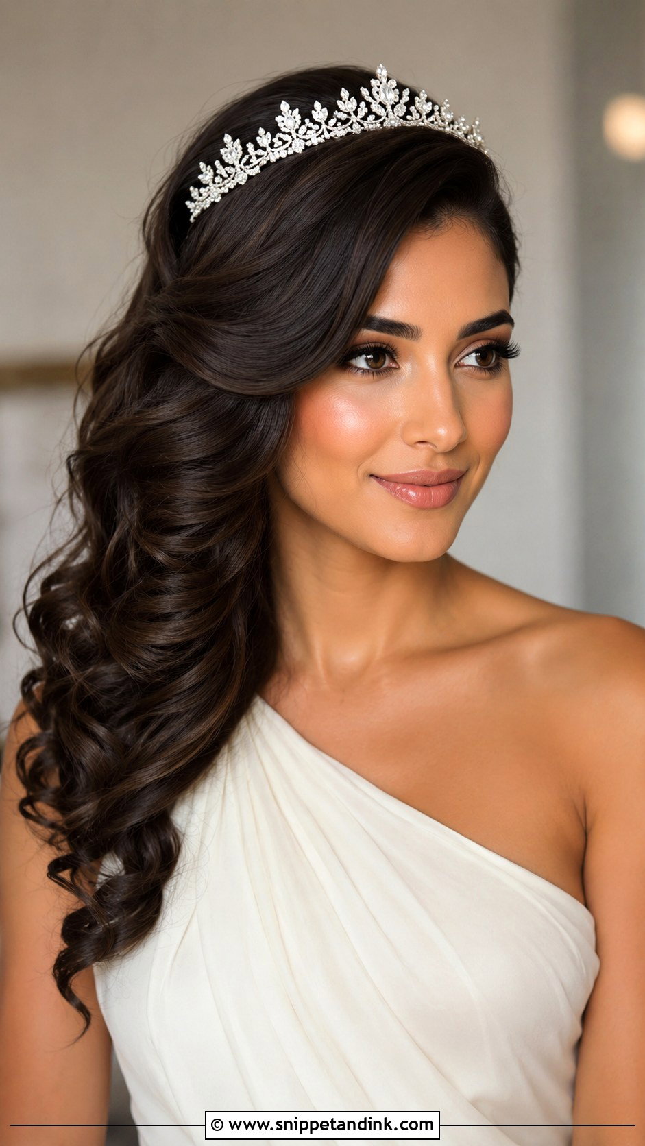 Side Swept Tiara Hairstyle - Snippet and Ink - 15 Hairstyle for Tiara Ideas