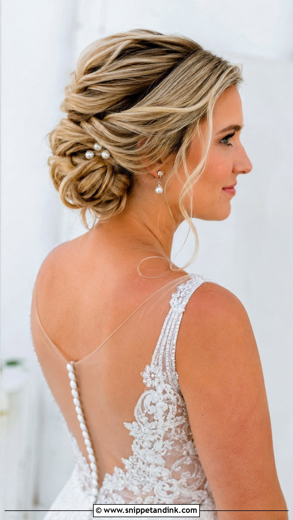 Side Swept Twisted Updo - Snippet and Ink - 20 Bridal Hair Side Swept Ideas