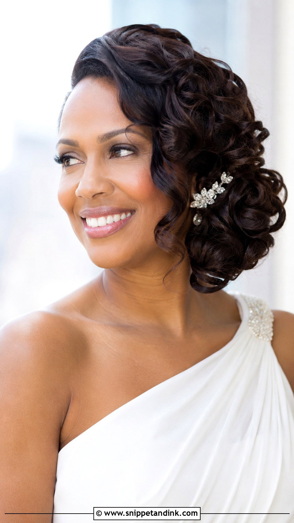 Side Swept Updo - Snippet and Ink - 20 Bridal Hair Updo Black Women Ideas