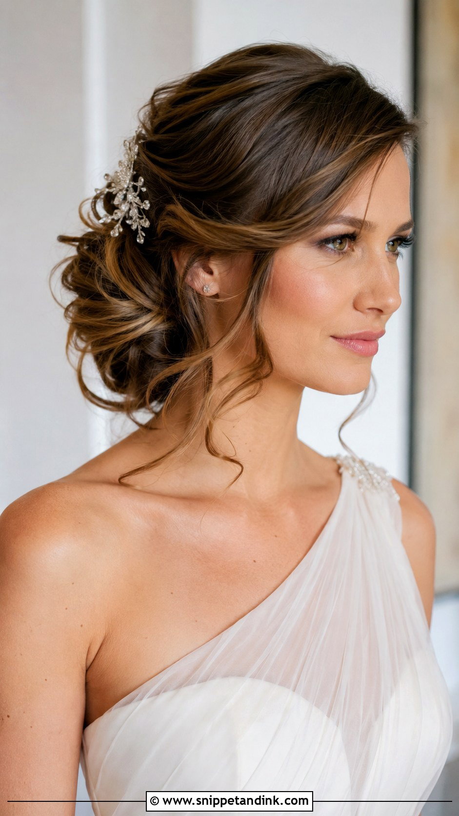 Side Swept Updo - Snippet and Ink - 25 Elegant Bridal Hair Updo Ideas