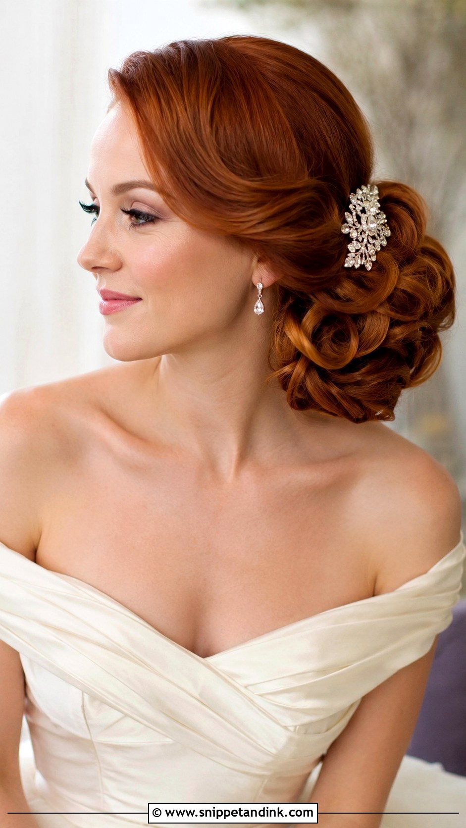 Side Swept Updo - Snippet and Ink - 25 Updo Wedding Hairstyles for Long Hair