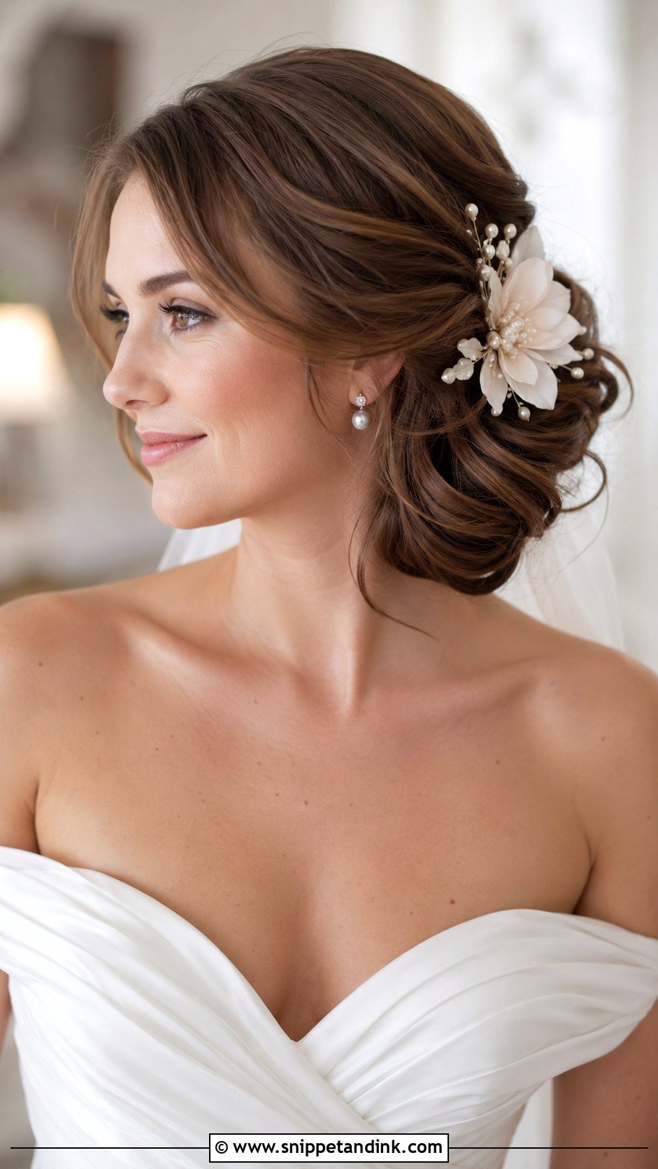 Side Swept Updo - Snippet and Ink - 30 Timeless Bridal Hair Ideas