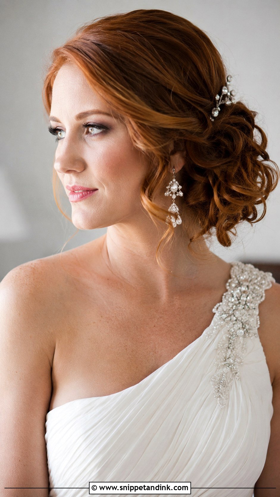 Side Swept Updo - Snippet and Ink - 20 Bridal Hair Updo Front View Ideas