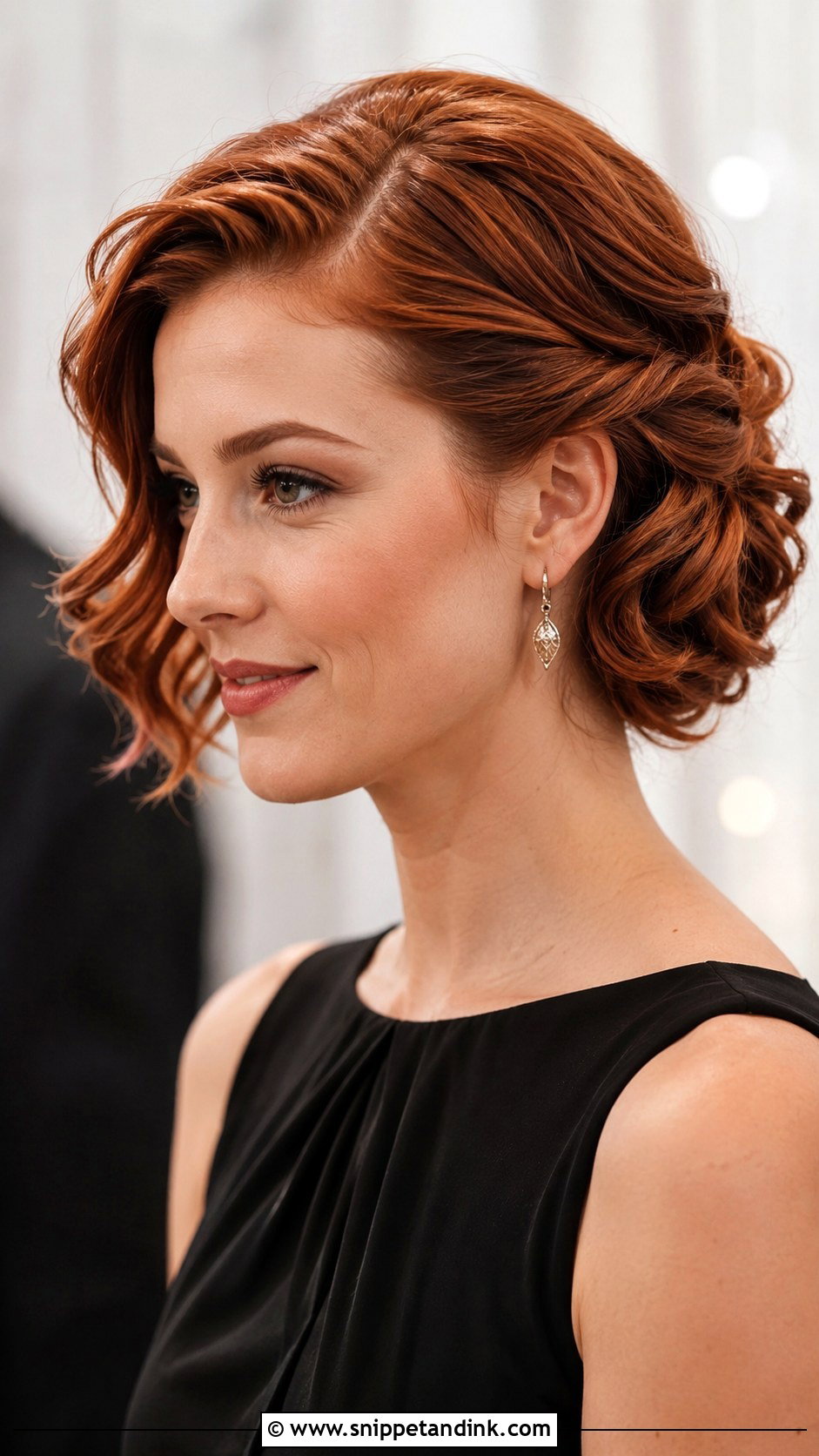 Side Swept Updo For Short Hair - Snippet and Ink - 15 Wedding Guest Updos for Short Hair