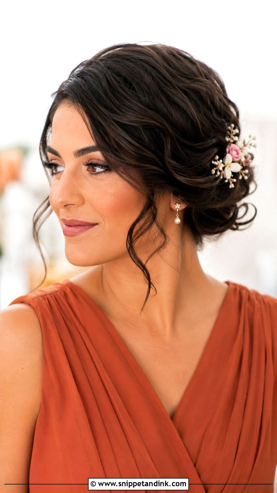 Side Swept Updo For Short Hair - Snippet and Ink - 20 Bridesmaid Updo Short Hair Ideas