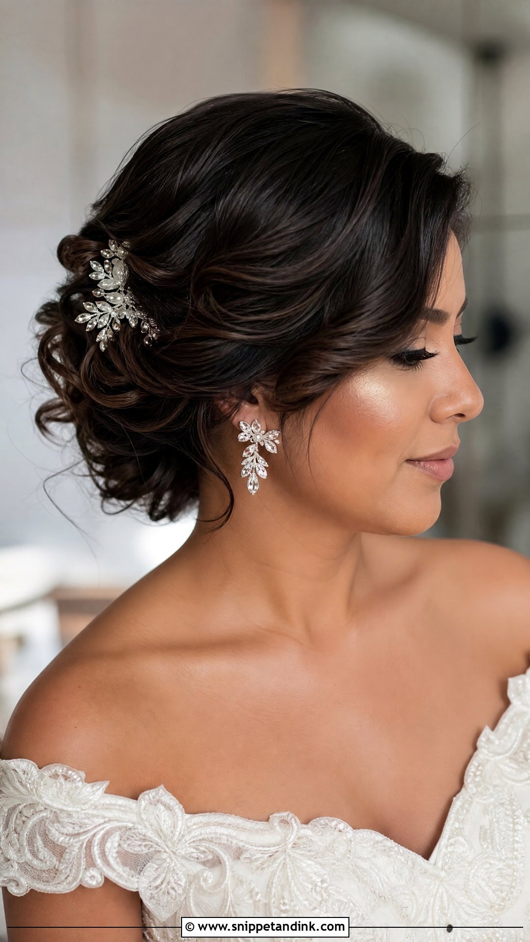 Side Swept Updo For Short Hair Wedding - Snippet and Ink - 15 Easy Updos for Short Hair Wedding