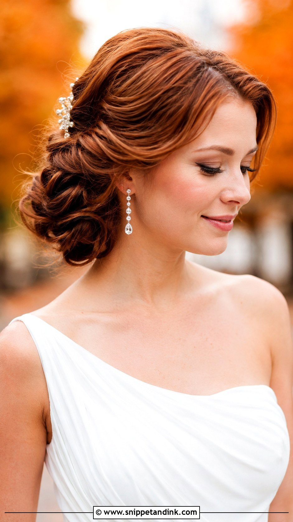Side Swept Updo Wedding Hairstyle - Snippet and Ink - 25 Wedding Updos for Medium Length Hair
